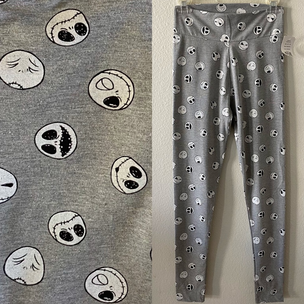 Disney Women Juniors' Jack Skellington Nightmare Before Xmas Leggings Size S NWT